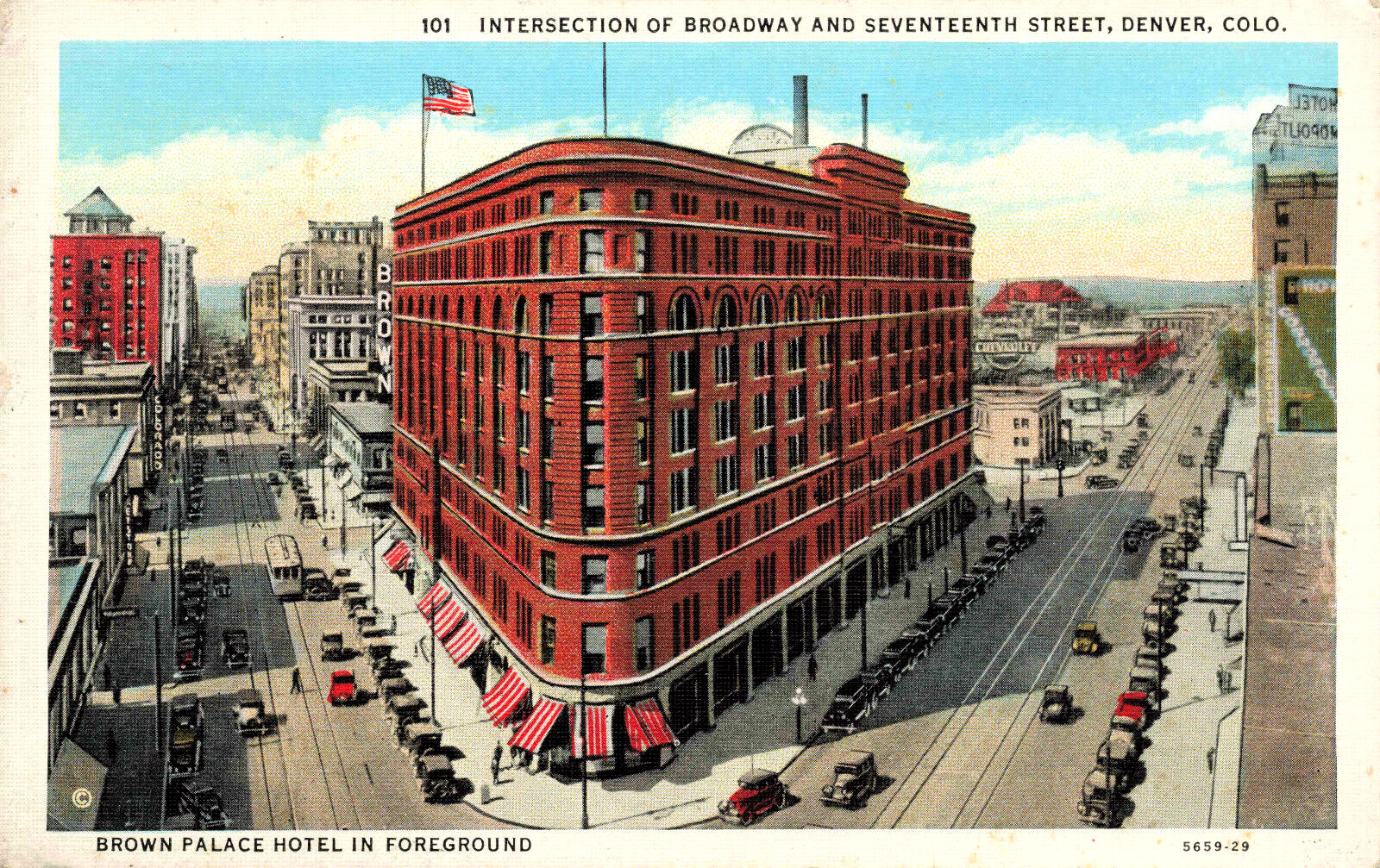 Intersection Of Broadway And Seventeenth Street, Denver, Colorado Linen PC