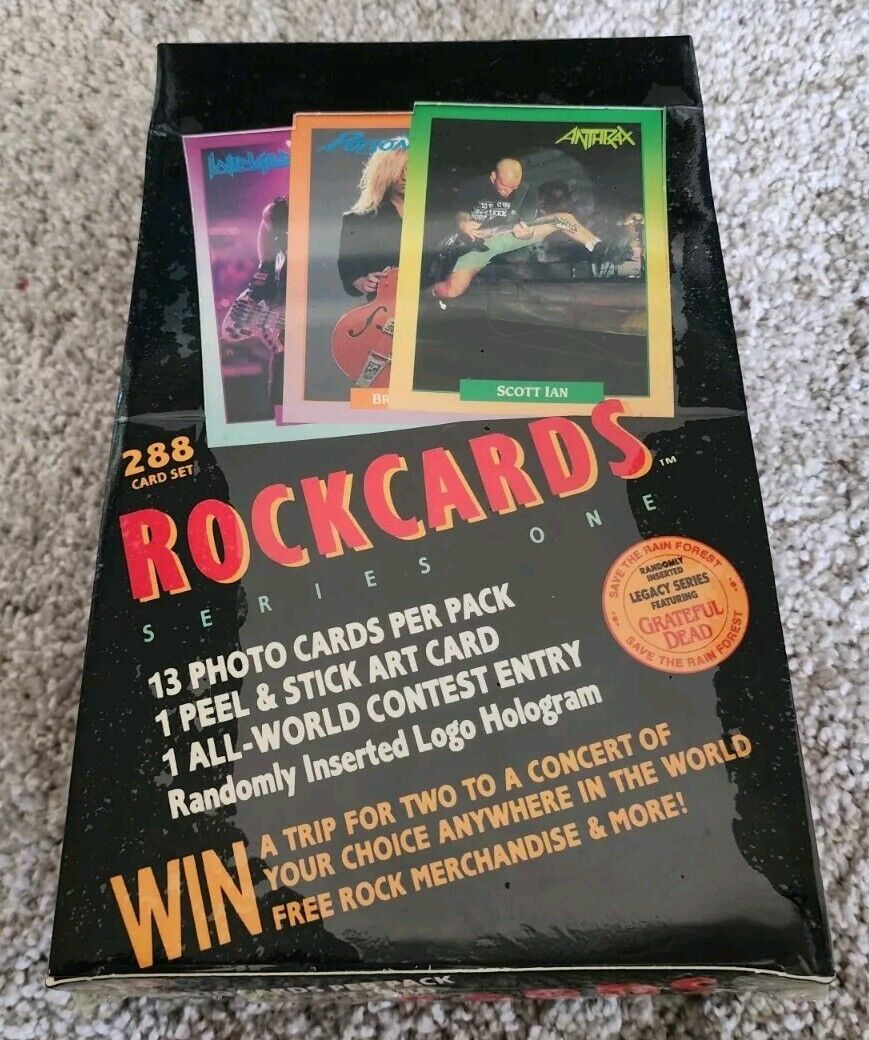 Rock Cards 1991 Music Trading Cards - Factory Sealed Box 288 Cards NEW Unopened