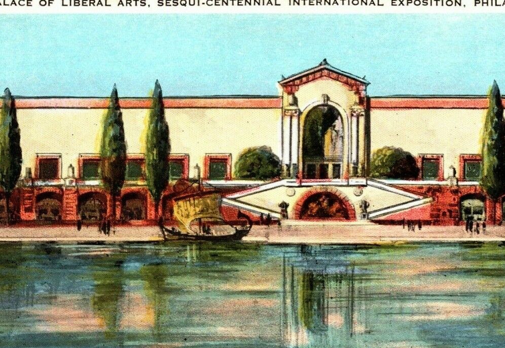 Sesqui Centennial Postcard 1926 Exposition Scene On The Lagoon In The Gladway 
