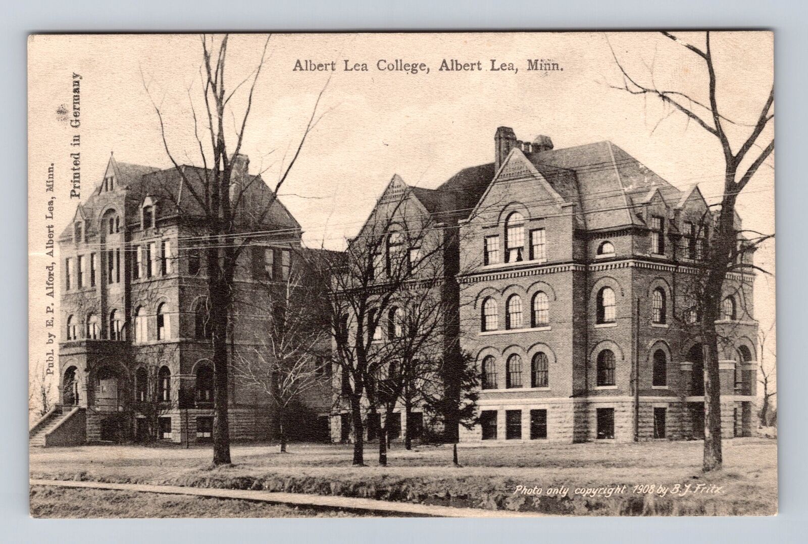 Albert Lea MN-Minnesota, Albert Lea College, Antique, Vintage c1909 Postcard