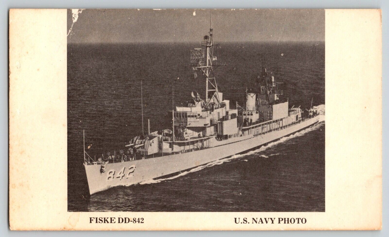 Postcard RPPC Ship - Fiske (DD-842) - US Navy Photo