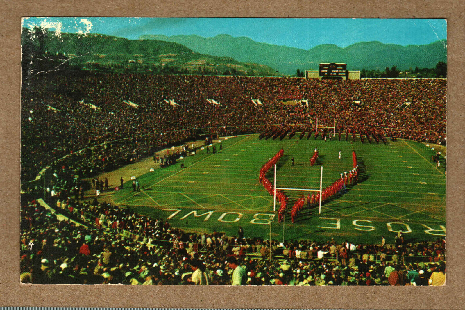 Postcard Rose Bowl Pasadena California CA College Football New Years Day c 1957