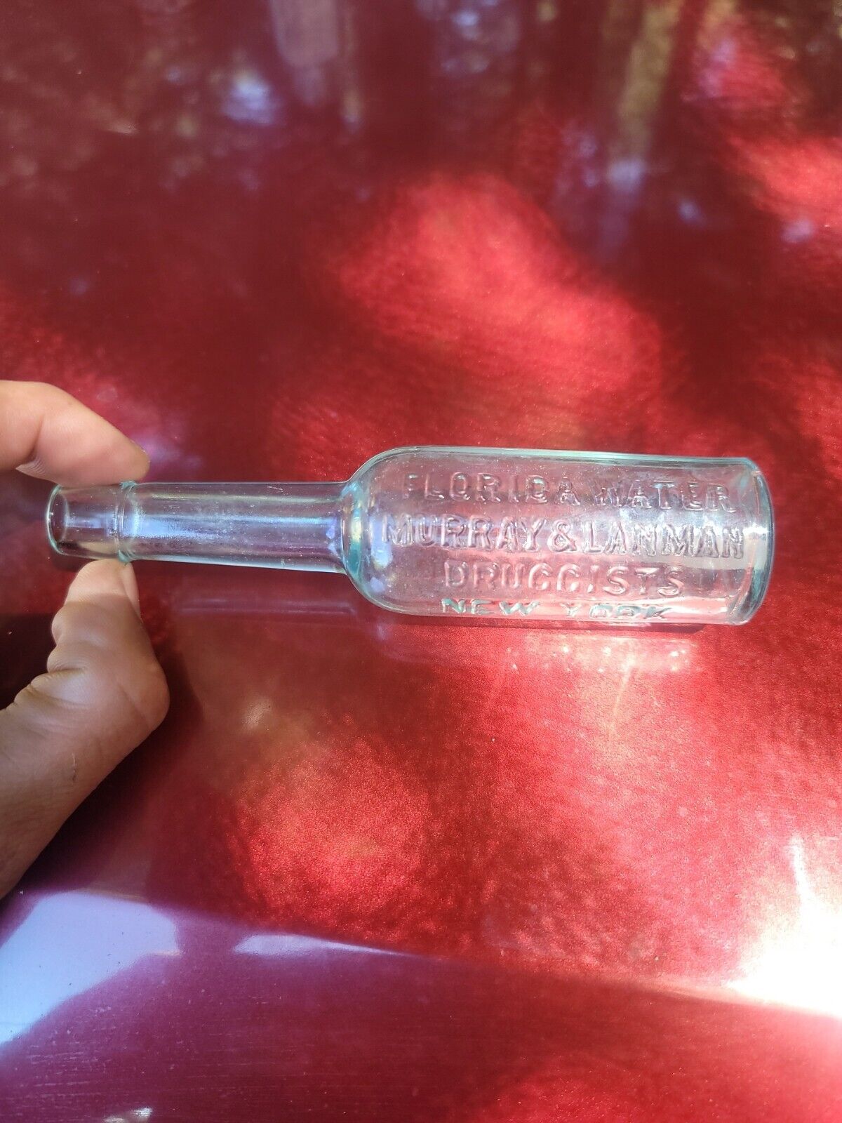 1910s Miniature Florida Water☆ Neat OLD Aqua New York Druggists Bottle