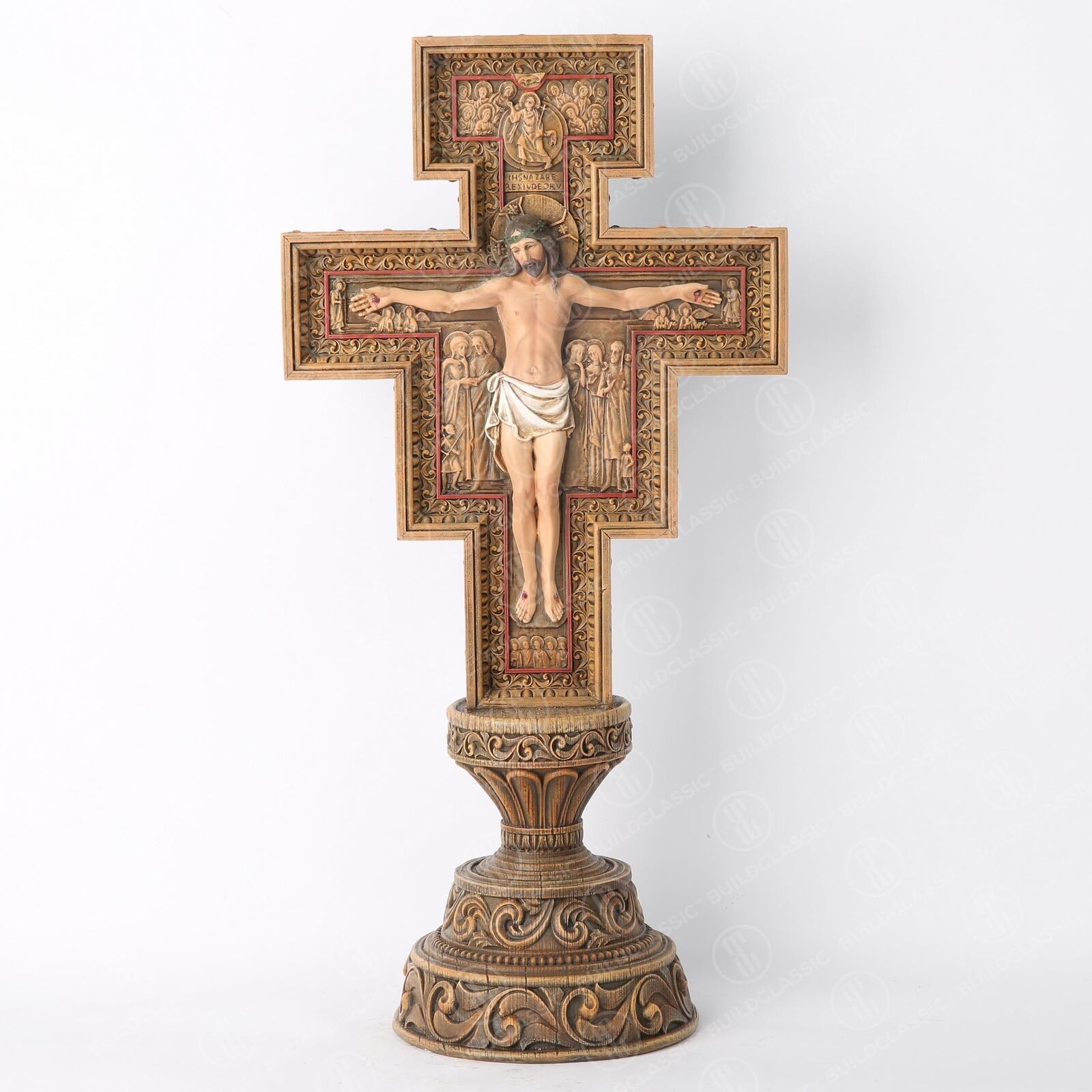 BC Catholic San Damiano Crucifix Standing Cross, Catholic Gifts Crosses, Hand...