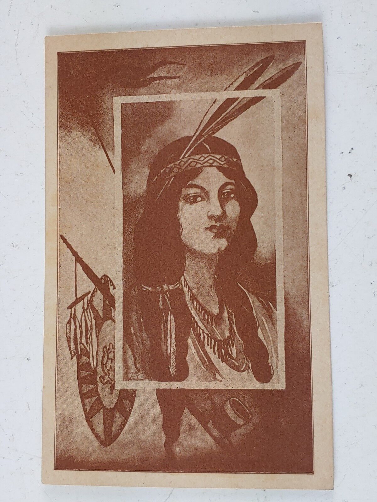 c1910 NATIVE AMERICAN INDIAN PRINCESS ART POSTCARD