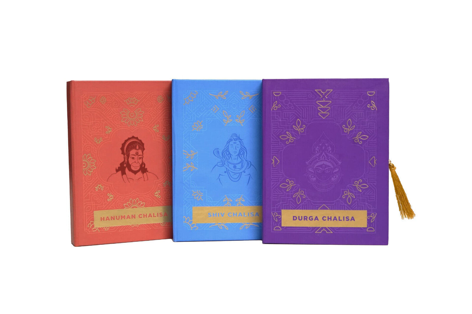 Indian Traditional Hanuman Shiv & Durga Chalisa Books Hardbound Case Set Of 3