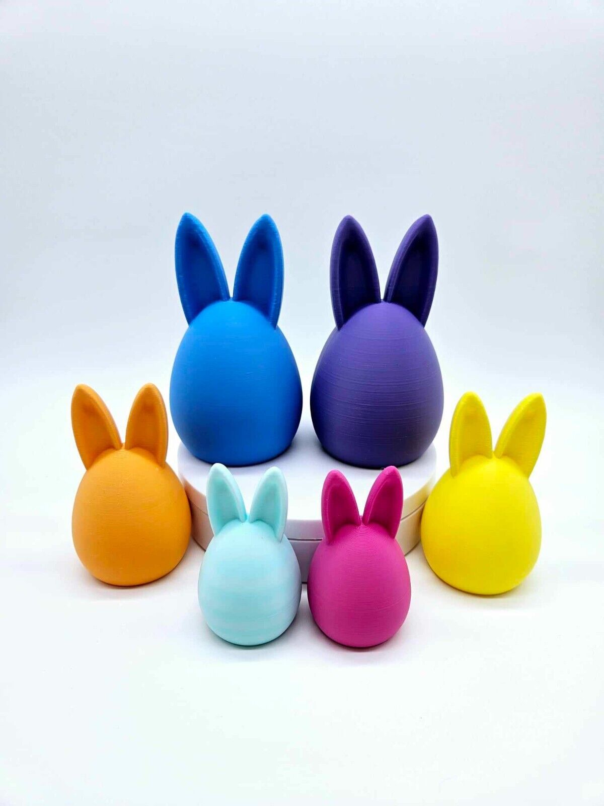 Easter Egg Family with Bunny Ears, 3D print, Light Weight