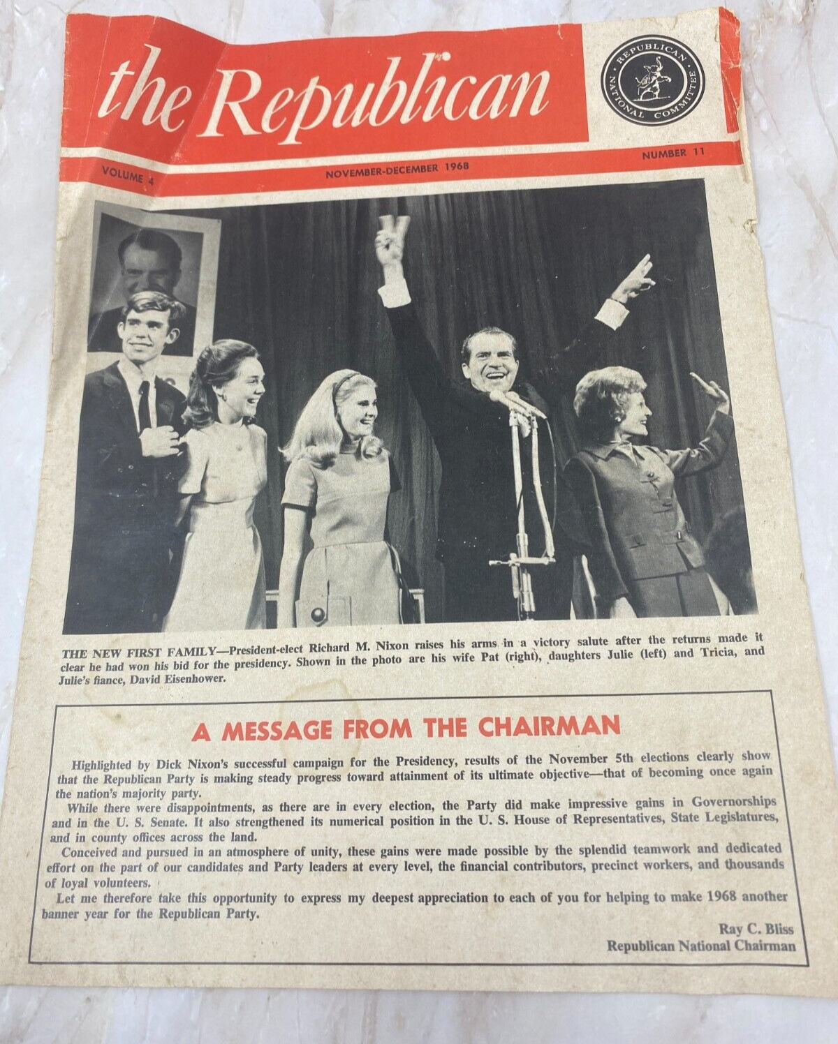 Political Newsletter The Republican Volume 4 Number 11 Nov to Dec 1968 Nixon