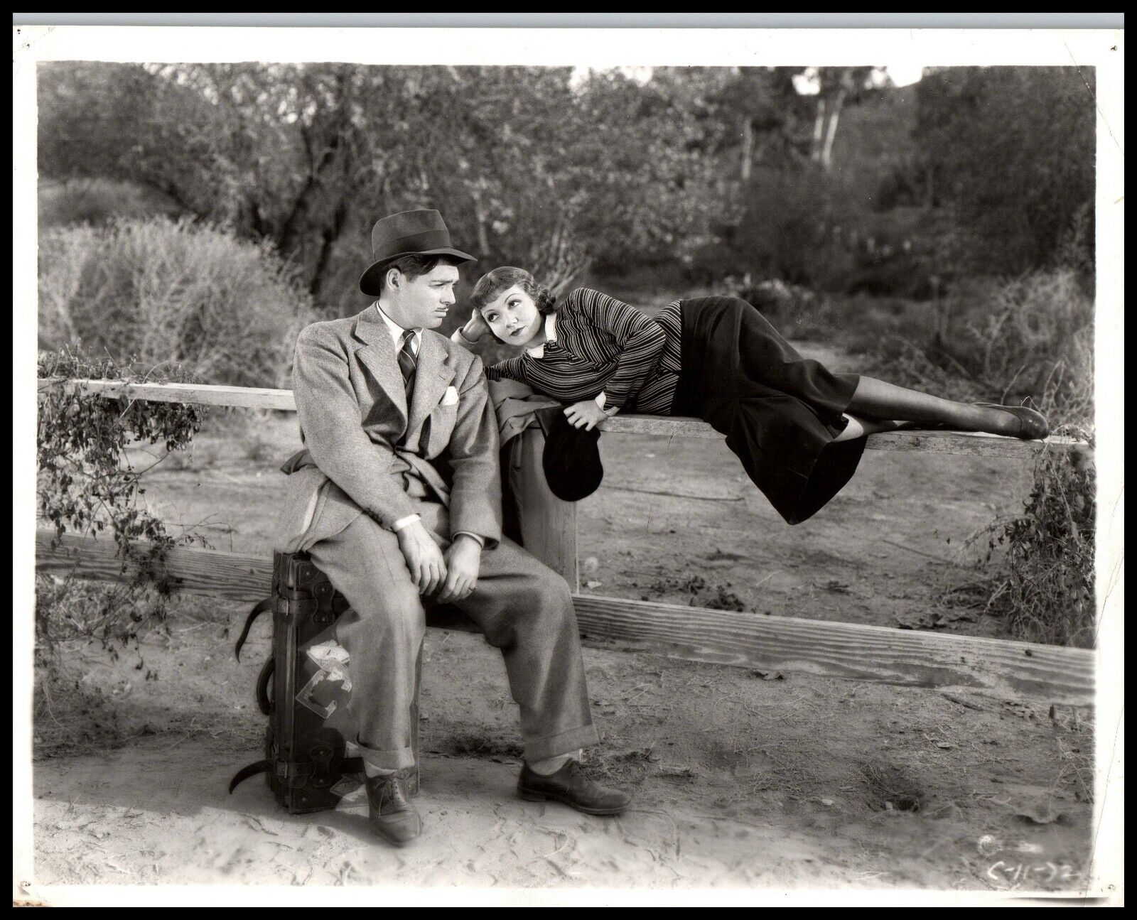 Clark Gable + Claudette Colbert in It Happened One Night 1934 PORTRAIT PHOTO 612