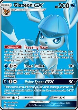 Glaceon GX 141/156 Full Art Pokemon Card (Ultra Prism)