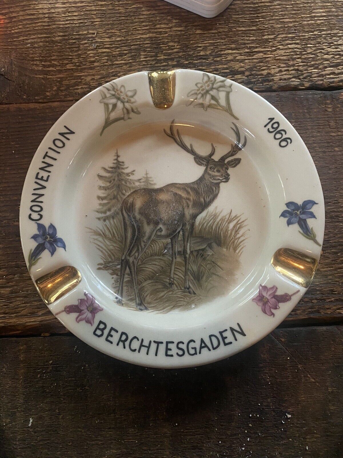 1966 Berchtesgaden convention deer ashtray antler 7 inch germany bavaria