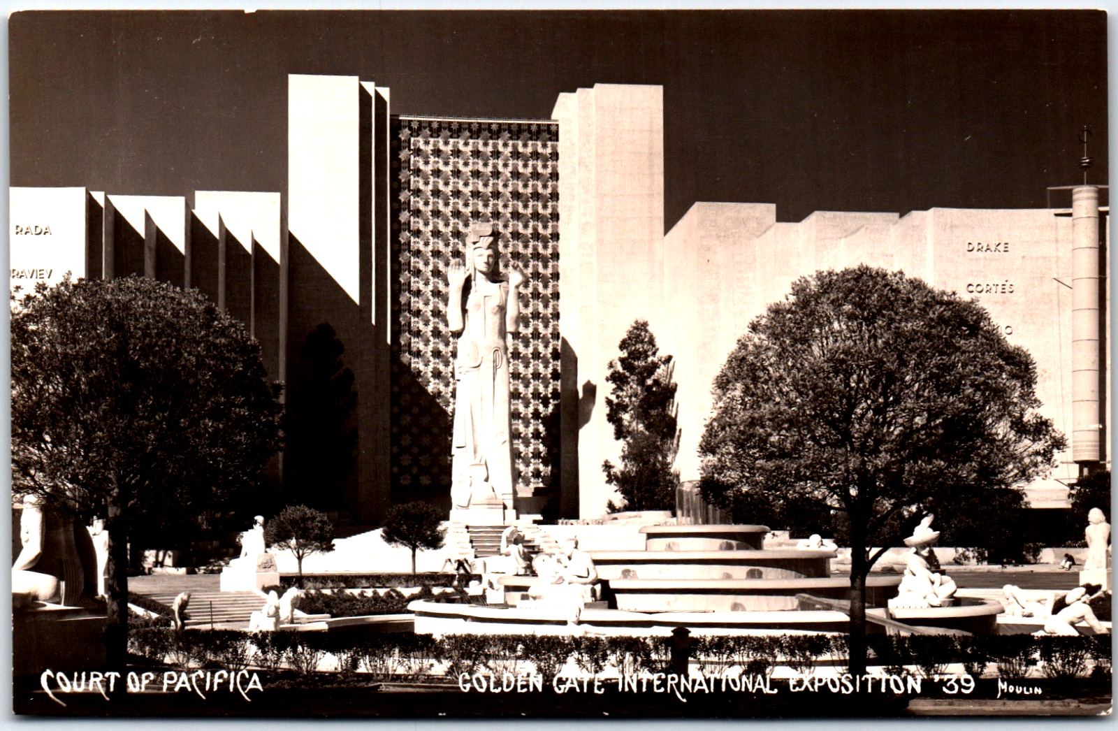 1939 Golden Gate International Exposition Court Pacifica RPPC  Vintage Postcard