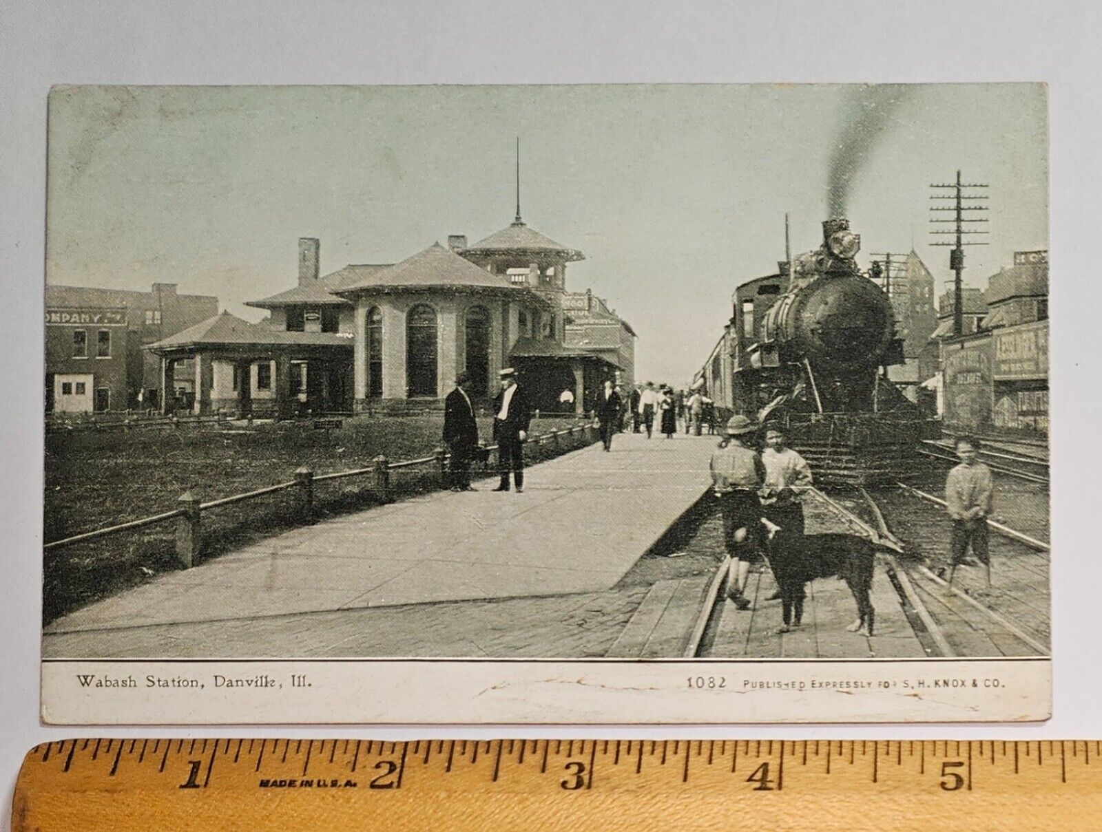 Vintage Danville, Illinois Postcard WABASH STATION/Railroad Depot Off East Main