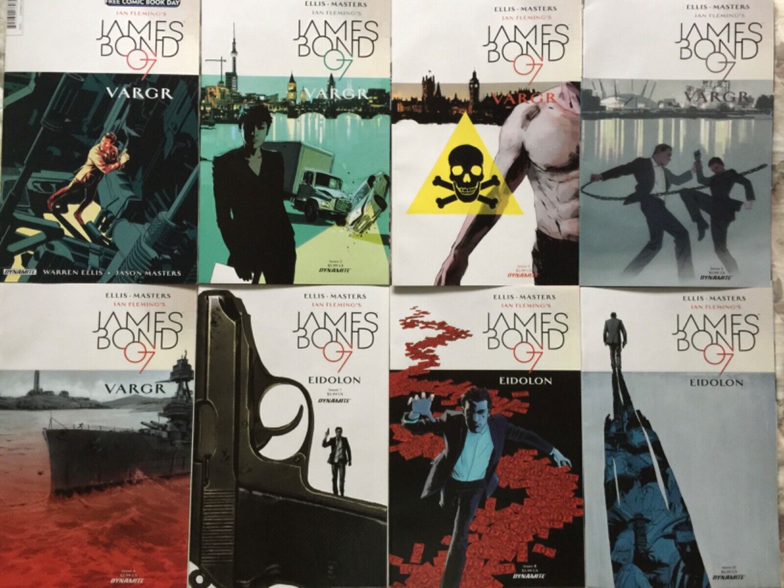 James Bond 007 Dynamite Comic Book Excellent Mixed Lot of 8 Vargr and Eidolon