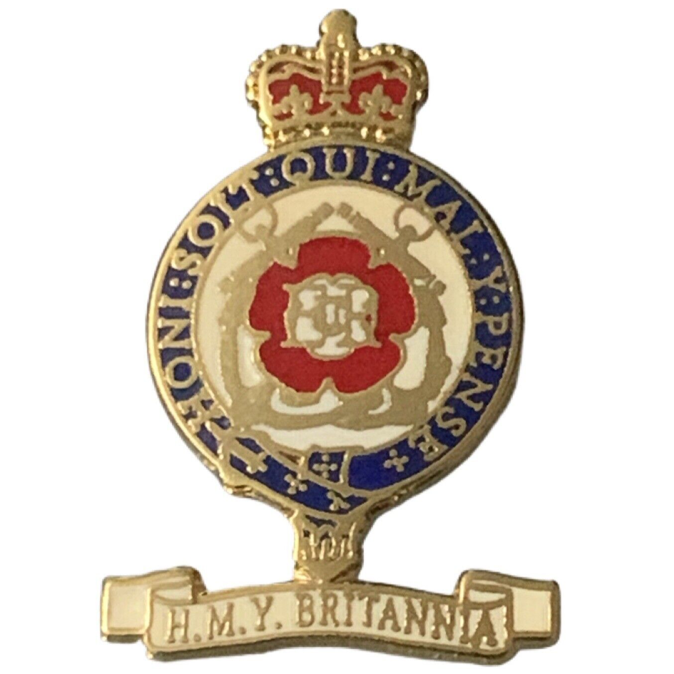 Vintage Her Majesty’s Yacht Britannia Crest Travel Souvenir Pin