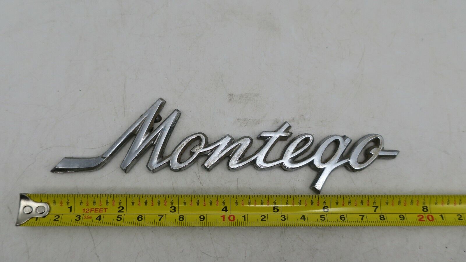 Vintage 1969-1972 Metal Mercury Montego Script Emblem / Badge - 5202 / 19098