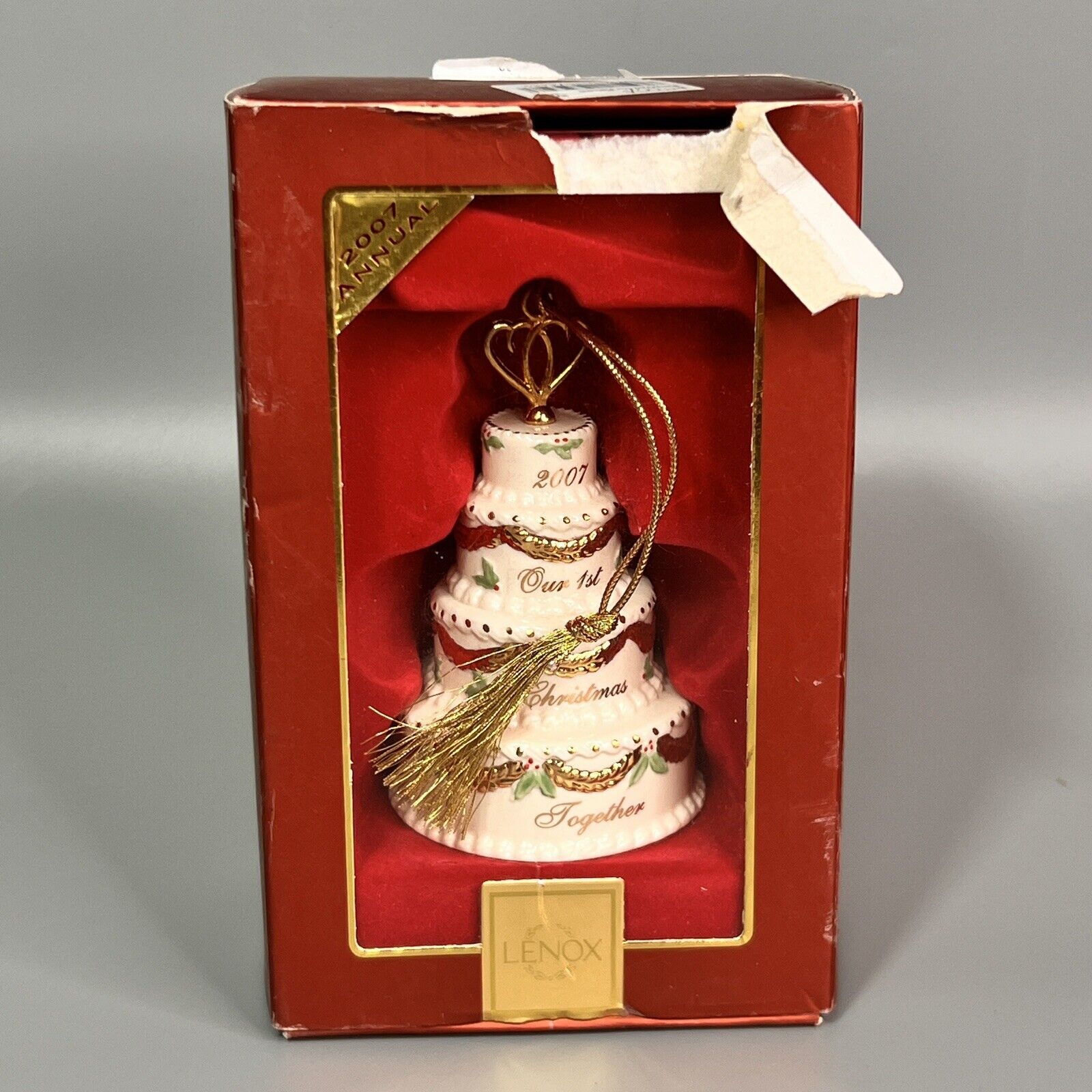 Lenox 2007 Annual Our First Christmas Together Ornament Wedding Cake Box