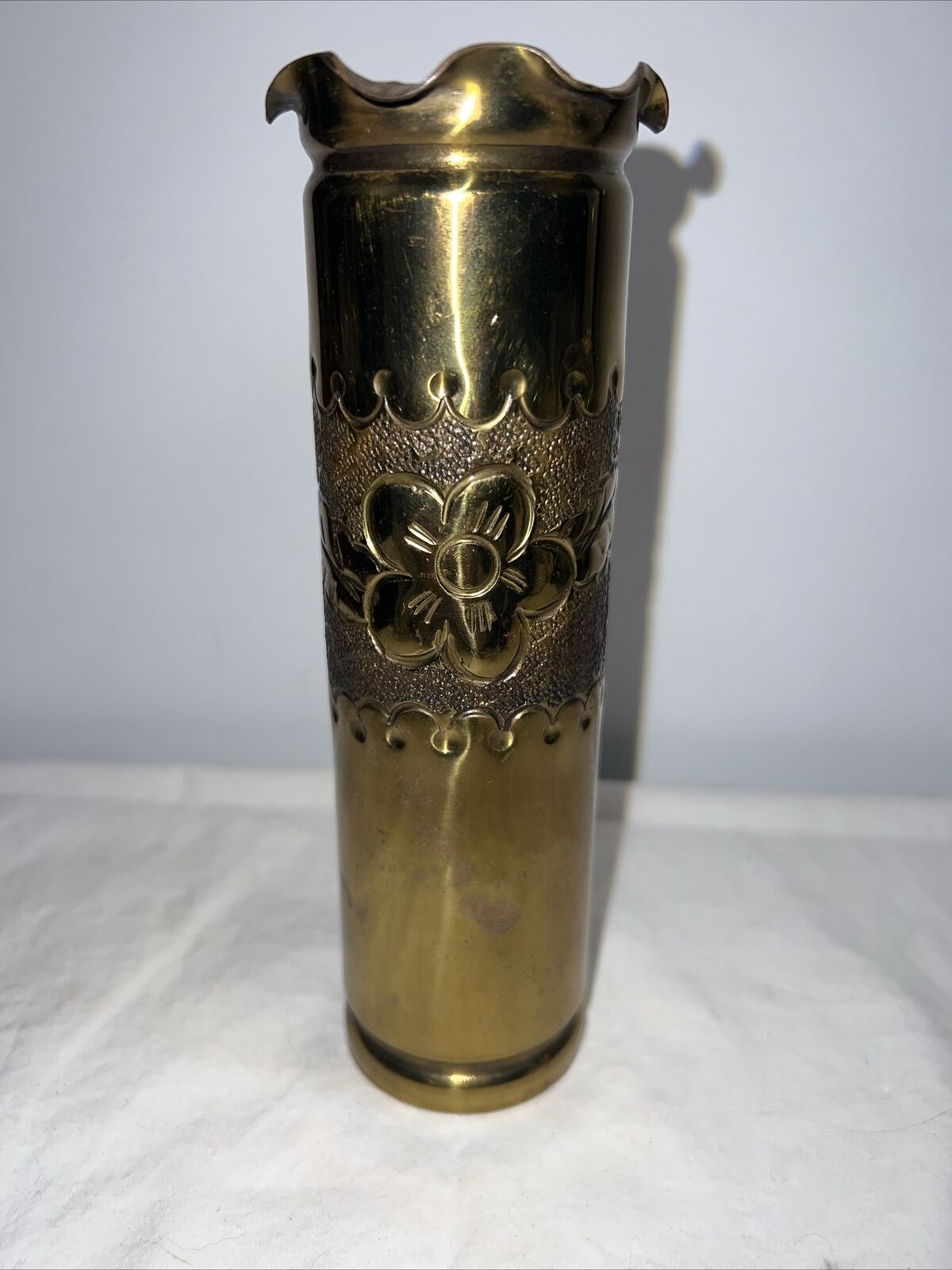 Antique WWI Trench Art Vase Shell Casing Militaria