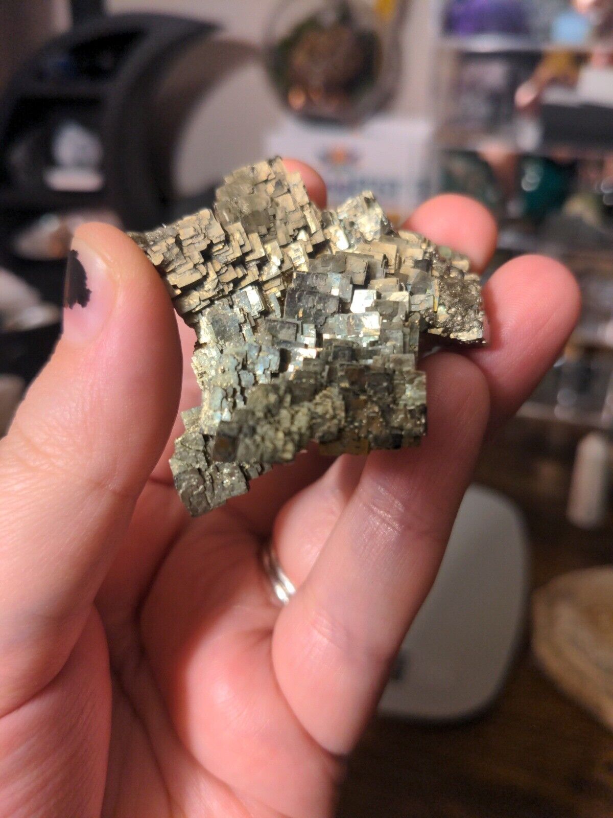 Gorgeous Stepped Marcasite Crystal Specimen | Natural Healing Mineral | (Pyrite)