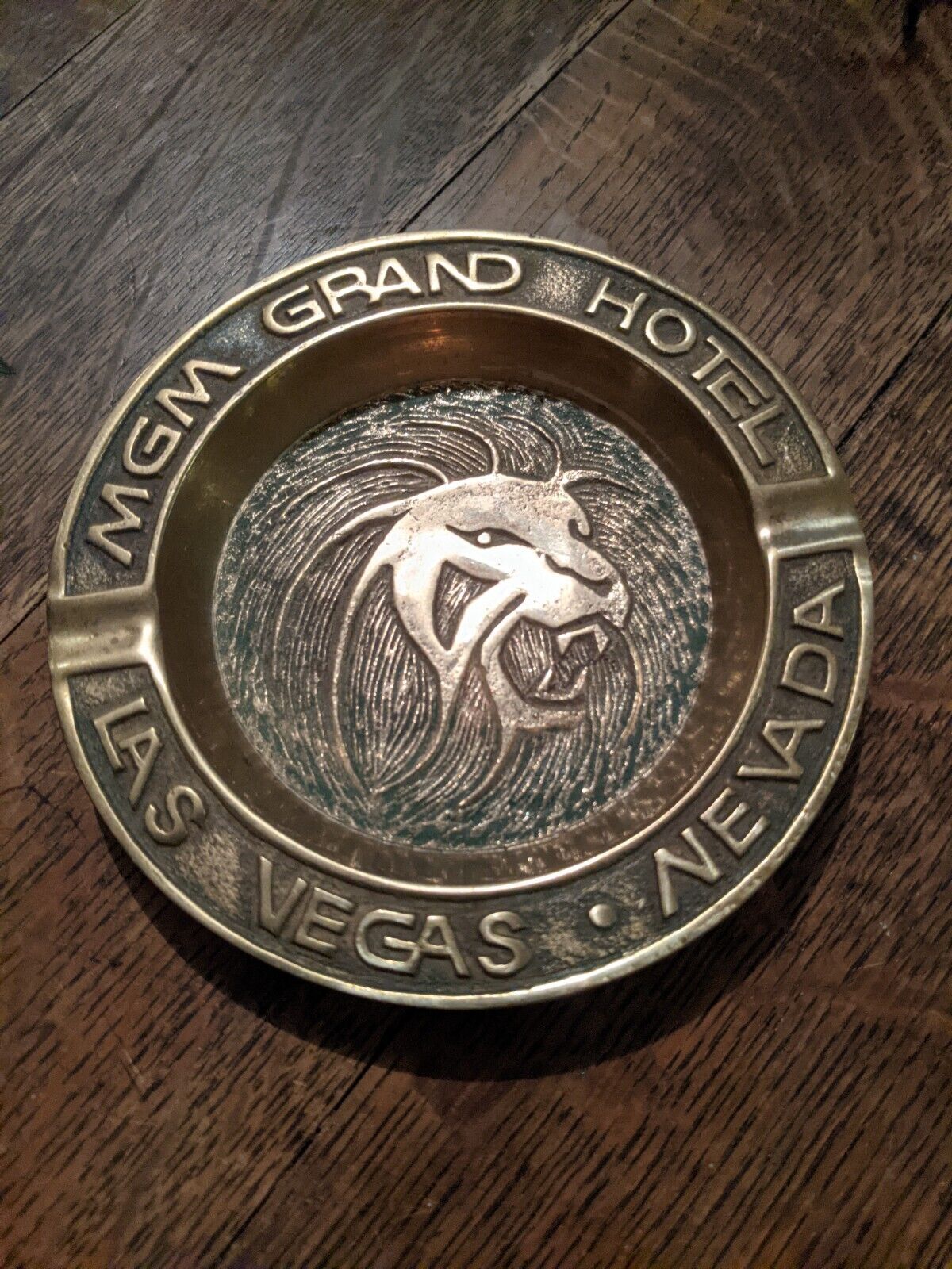 Brass Ashtray MGM Grand Hotel Las Vegas-4-3/4” Diameter Rare