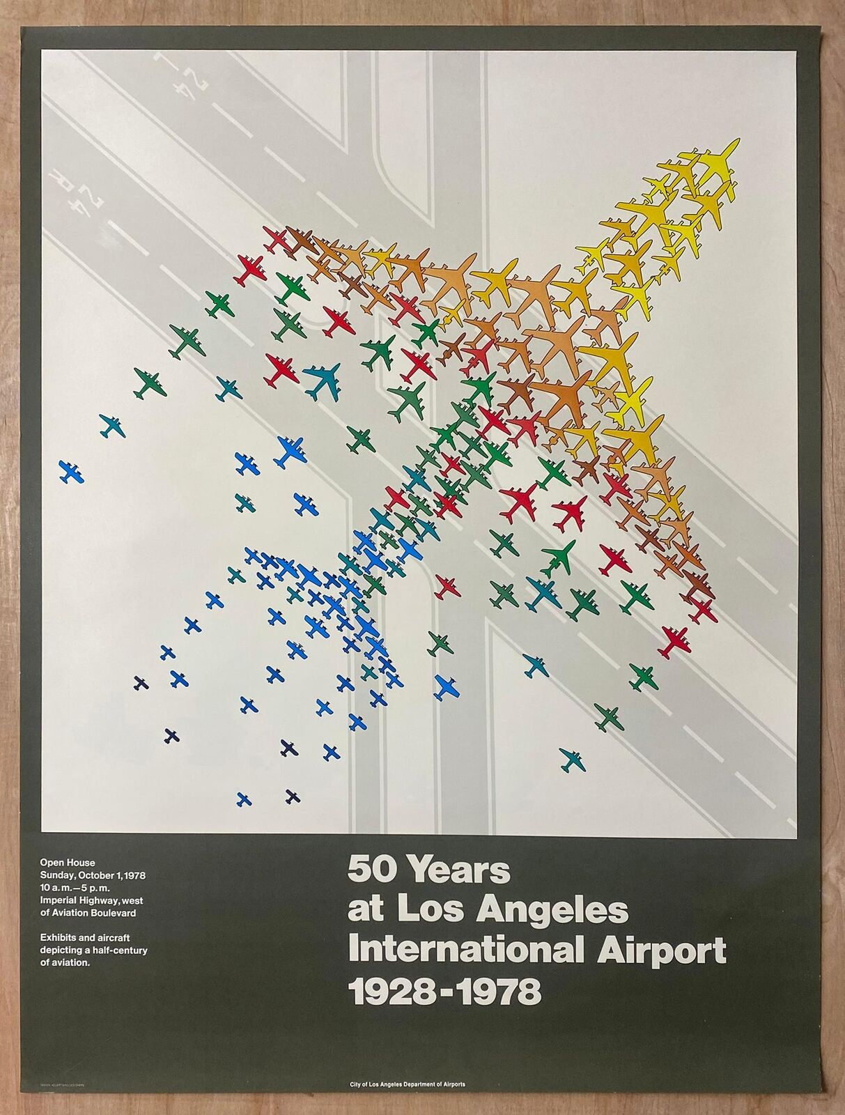 1928-1978 50 Years Los Angeles International Airport Poster LAX Vintage Original