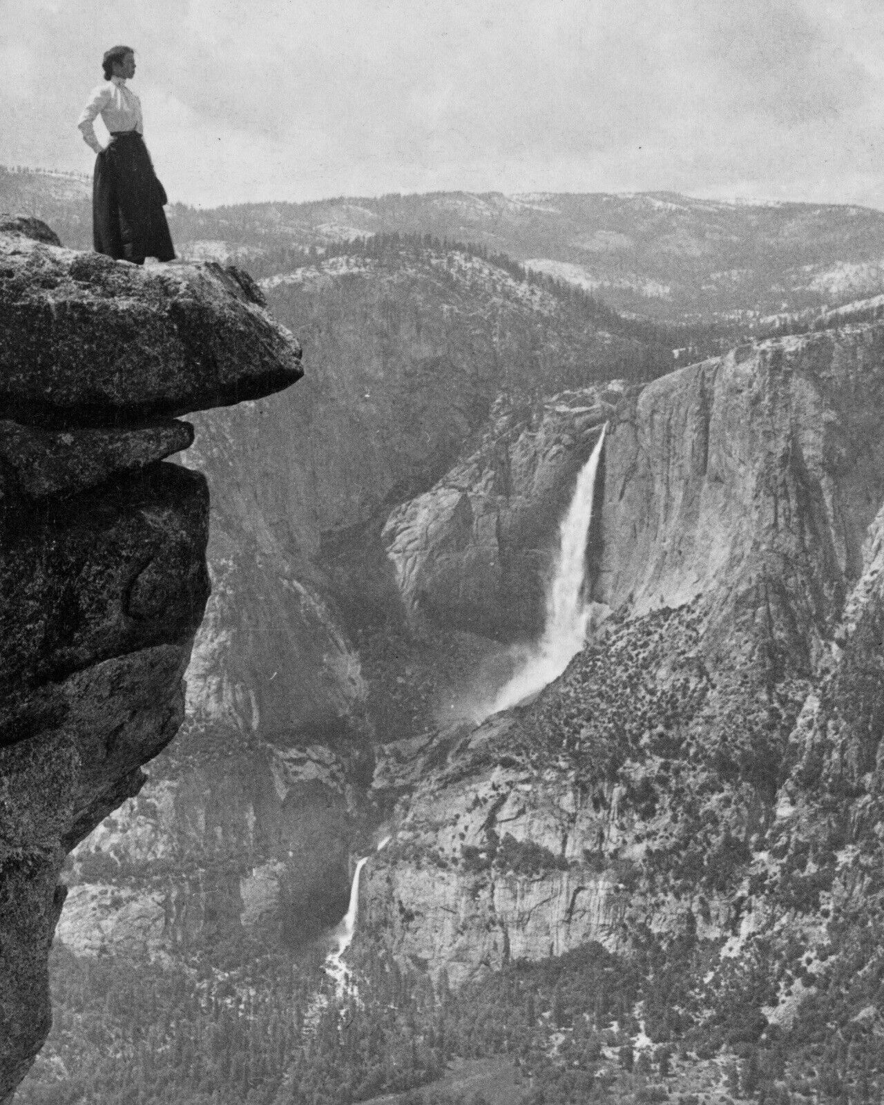 8x10 Glossy B&W Art Print 1902 Women Across Yosemite Falls Yosemite, California