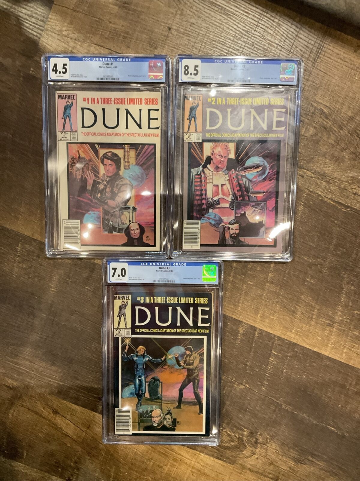 Dune #1 2 3 all CGC Marvel 1985 Sienkiewicz covers & Interiors