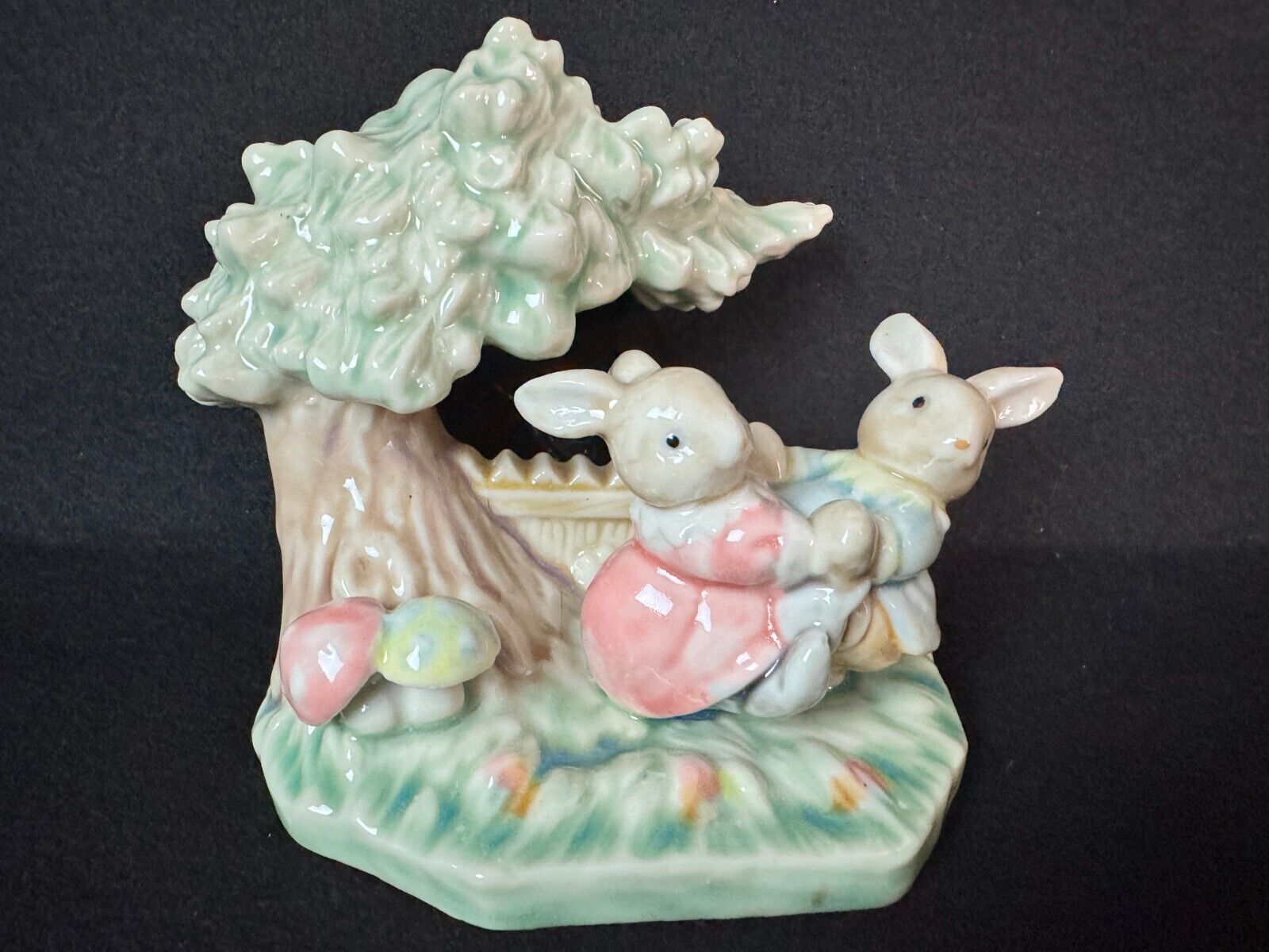Albert Price Tale of Bunny Hollow Figurine Rabbits Dancing Playing in the Yard