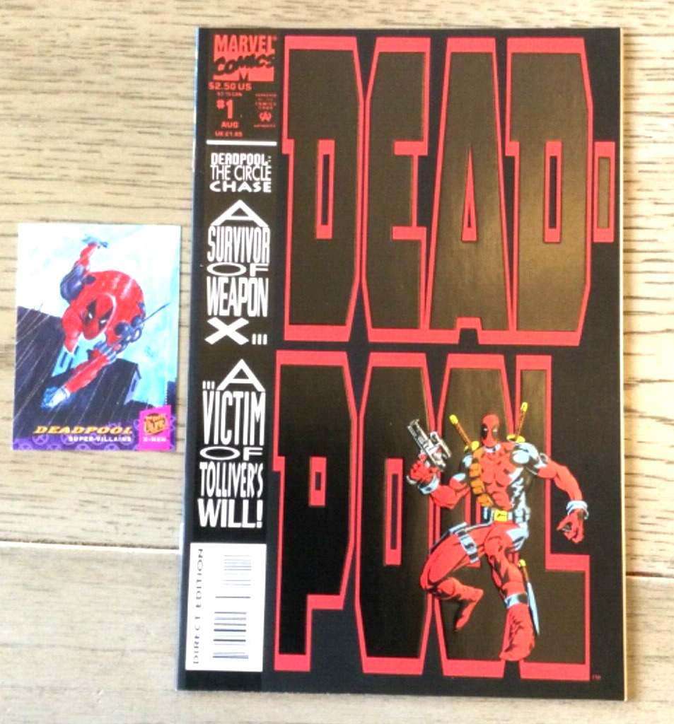 Vintage 1994 Deadpool: Circle Chase #1, never read w/Fleer Ultra X-Men card