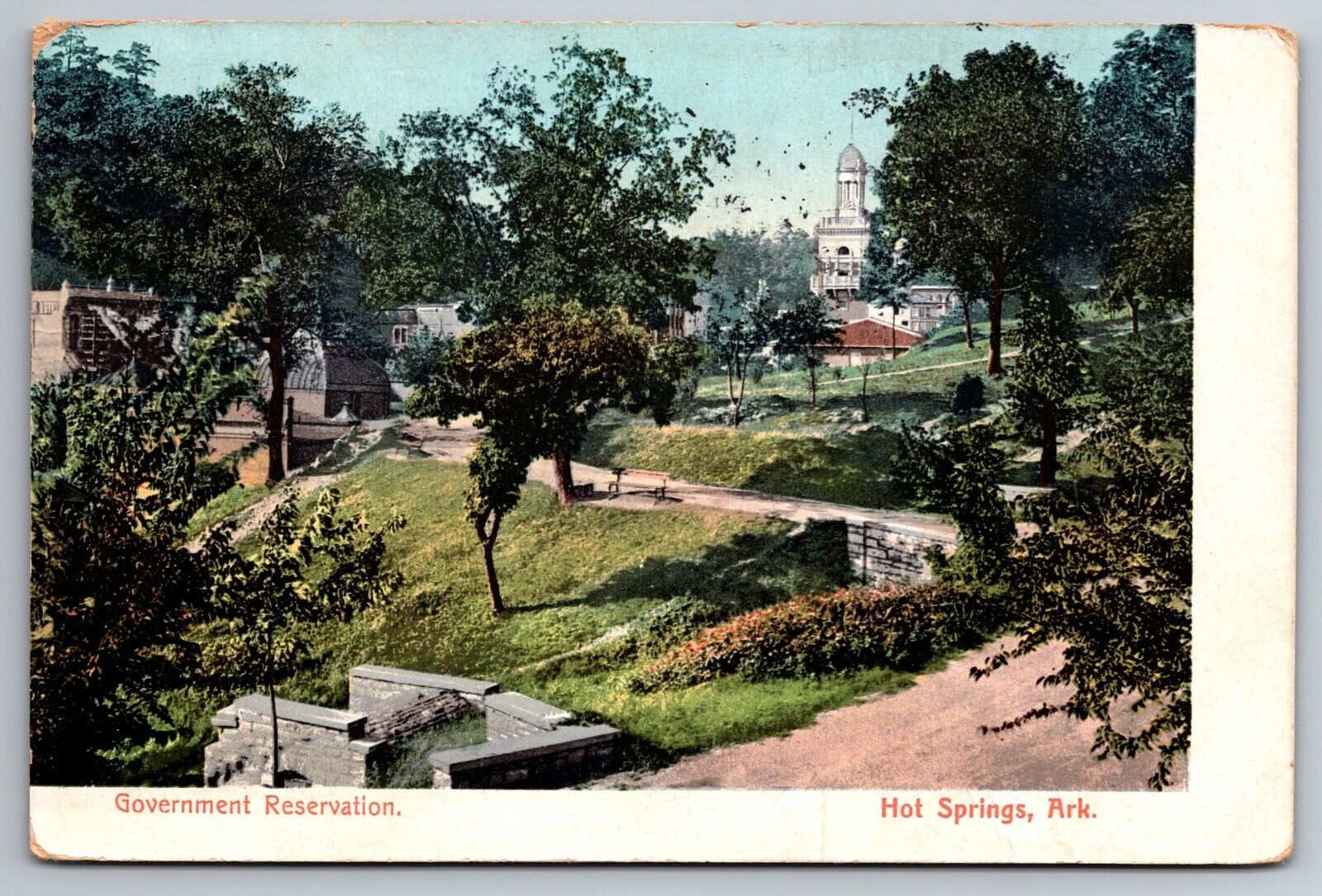 Government Reservation Hot Springs Arkansas c1910 Postcard N999