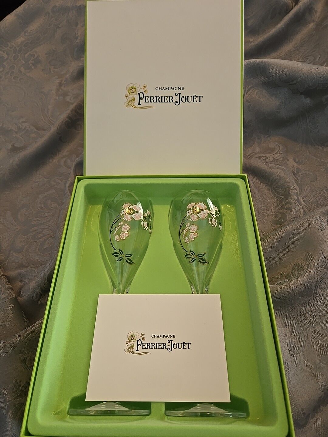 Perrier-Jouet Champagne Flutes In Original Box Never Used