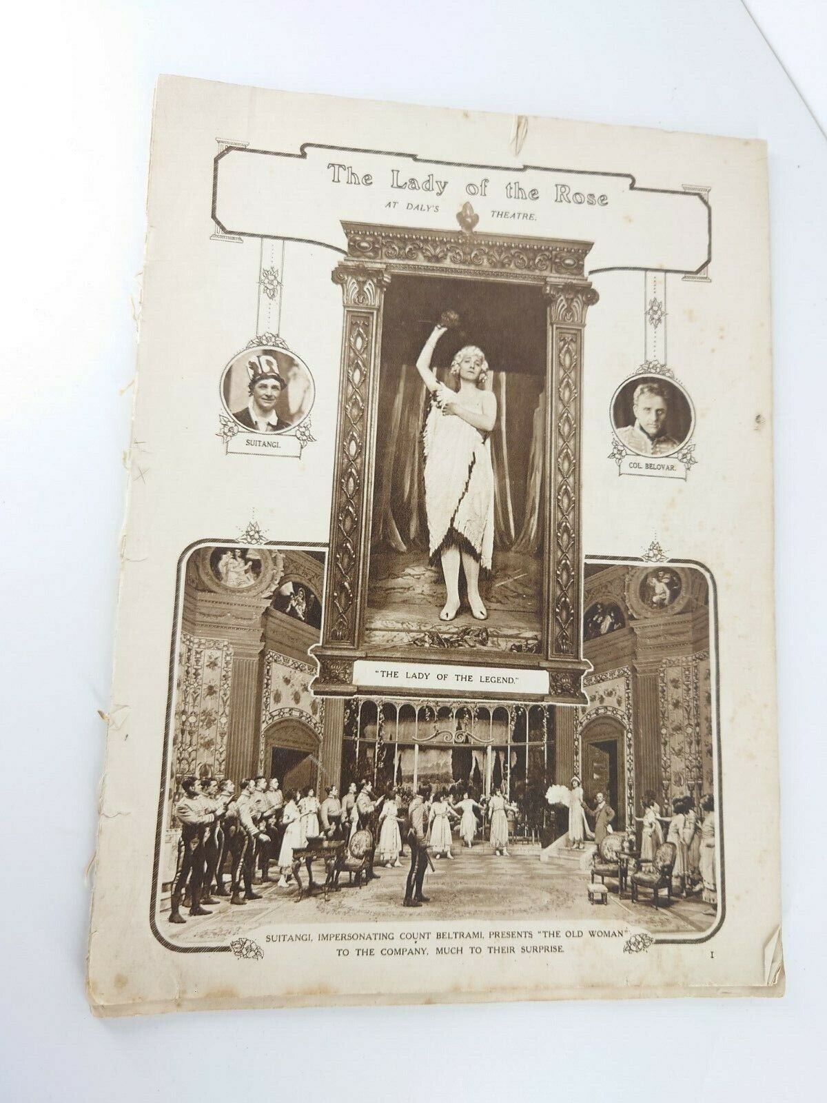 1922 The Lady of the Rose Dalys Theatre Brochure Sheet music Phyllis Dare 