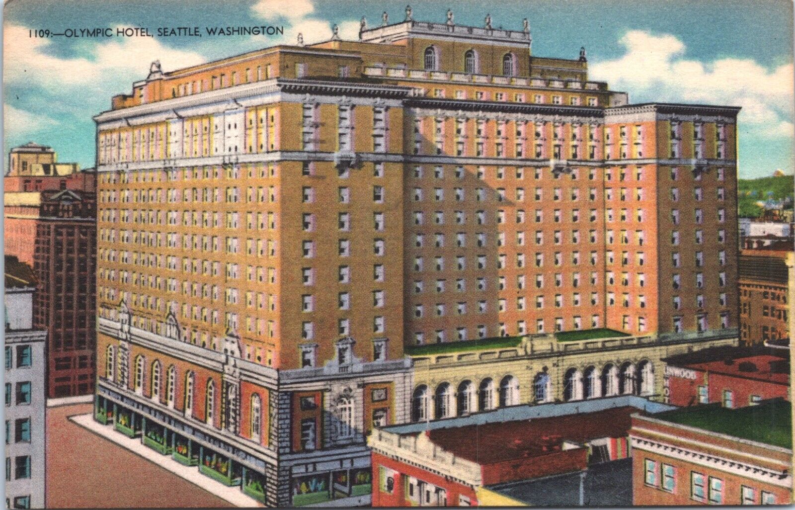 Postcard Seattle Washington - Olympic Hotel - Posted 1951