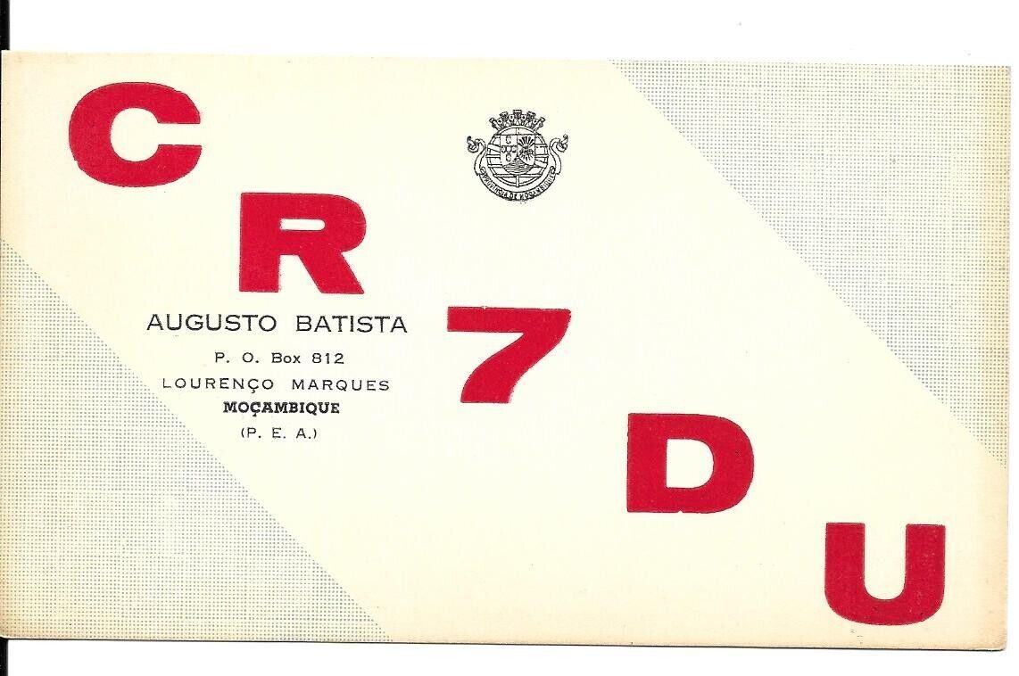 QSL 1956 CR7DU  Mozambique    radio card