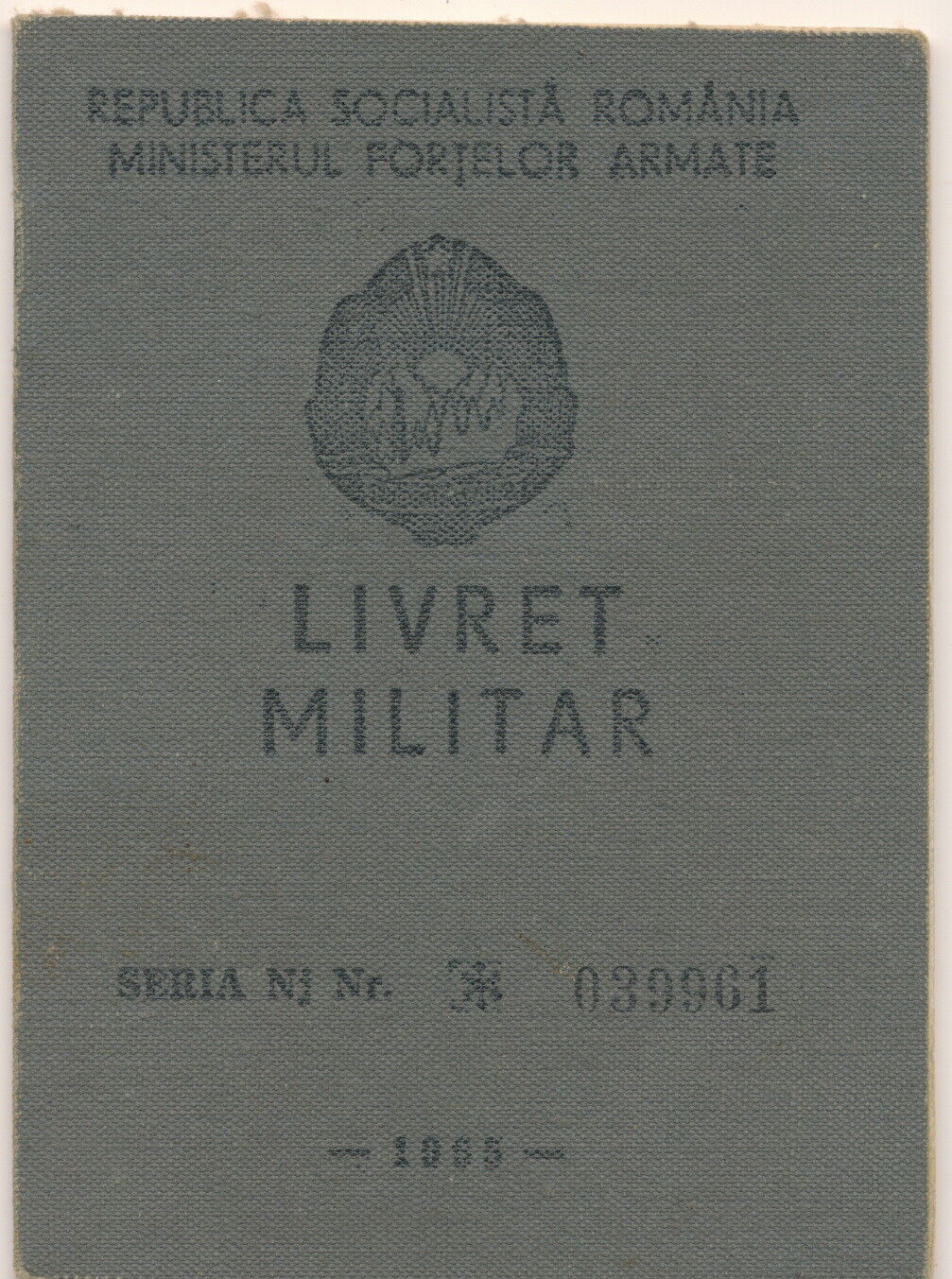 Romania Military Service Record ID Card WW2 Major Veteran 