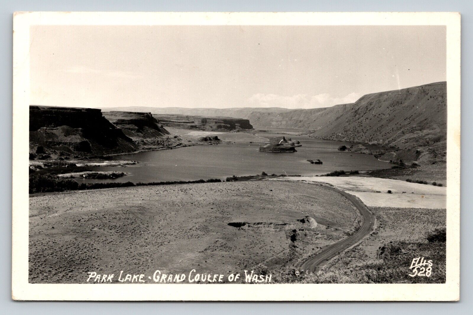RPPC Park Lake GRAND COULEE of Washington Ellis VINTAGE Photo Postcard EKC