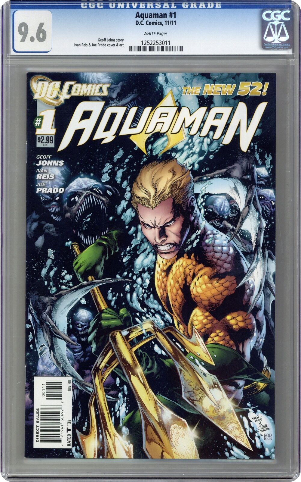 Aquaman 1A 1st Printing CGC 9.6 2011 1252253011