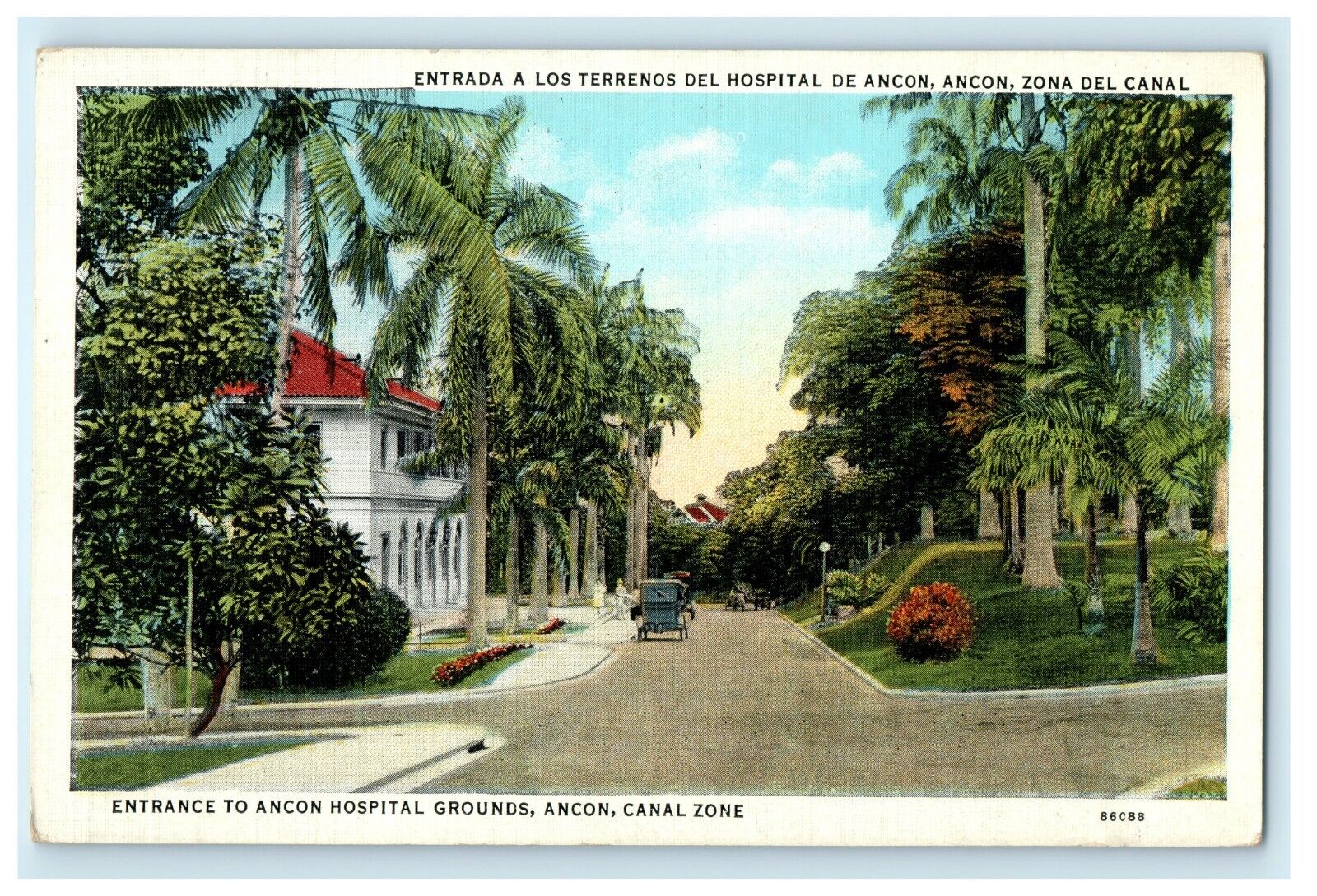 c1940\'s Entrance Ancon Hospital Grounds Ancon Canal Zone Stamp Panama Postcard