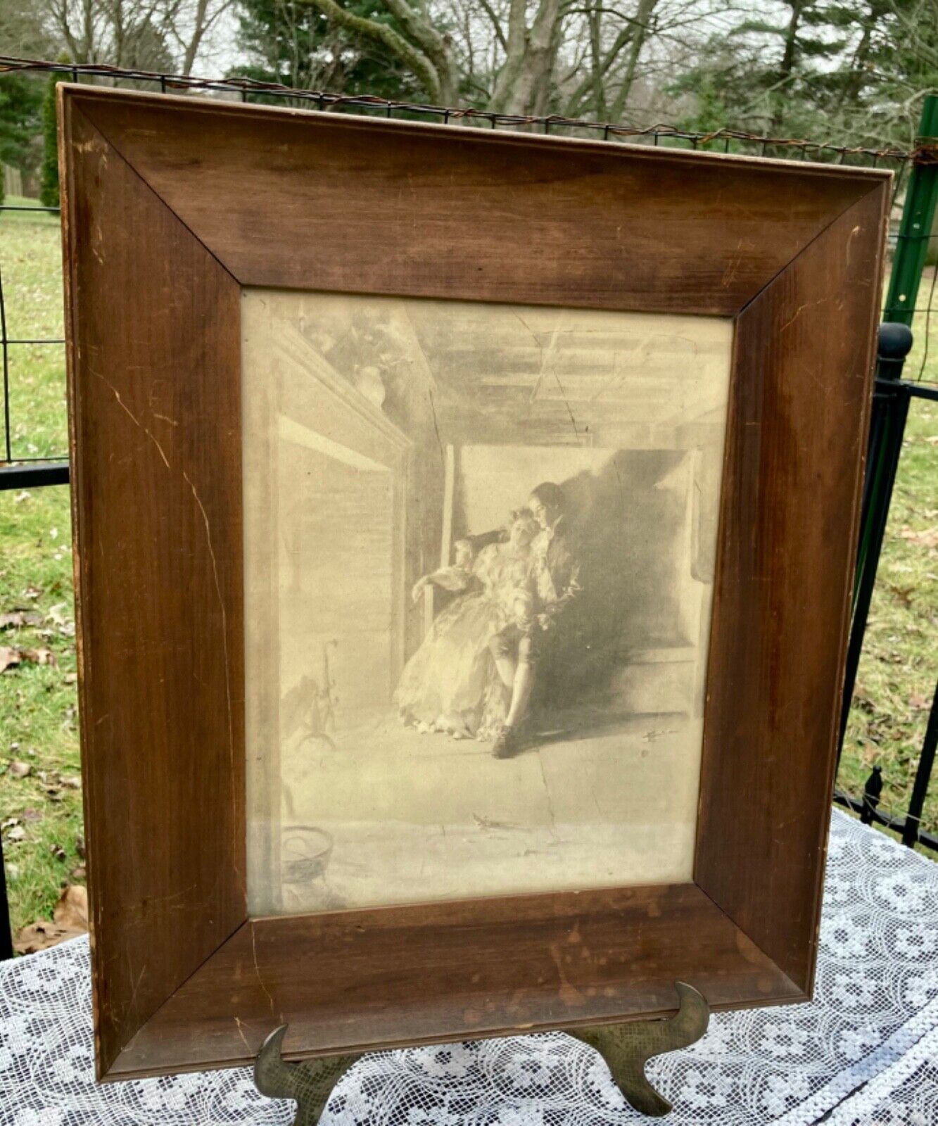 Antique Framed William Ladd Taylor 1898 print 