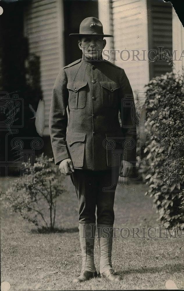 1919 Press Photo Marine, Jack Hemple in uniform