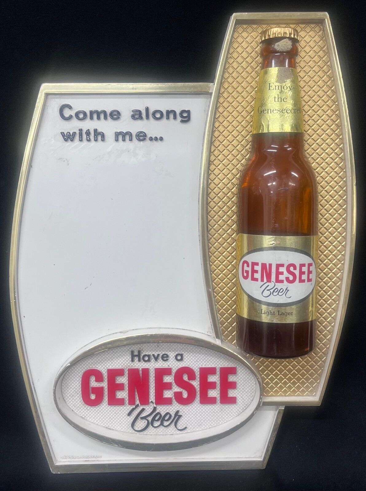 Vintage Genesee Beer Sign.  Come along with me - Have a Genesee Beer  11\