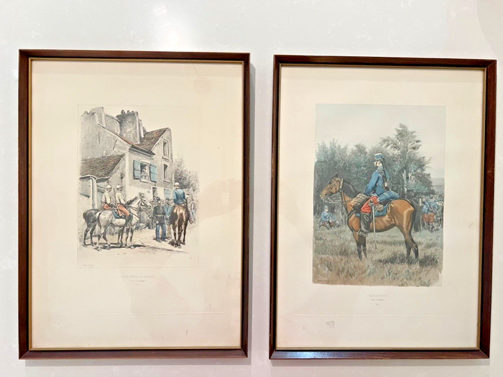 VINTAGE NAPOLEONIC FRENCH LIGHT CALVARY INFANTRY MOUNTED PRINTS