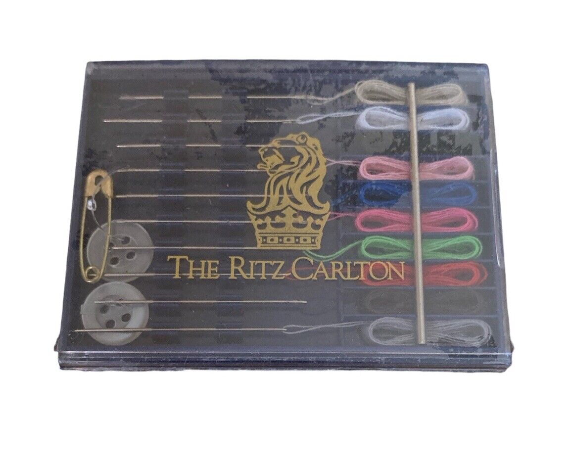 The Ritz-Carlton Hotel Vintage Travel Sewing Kit Blue Color