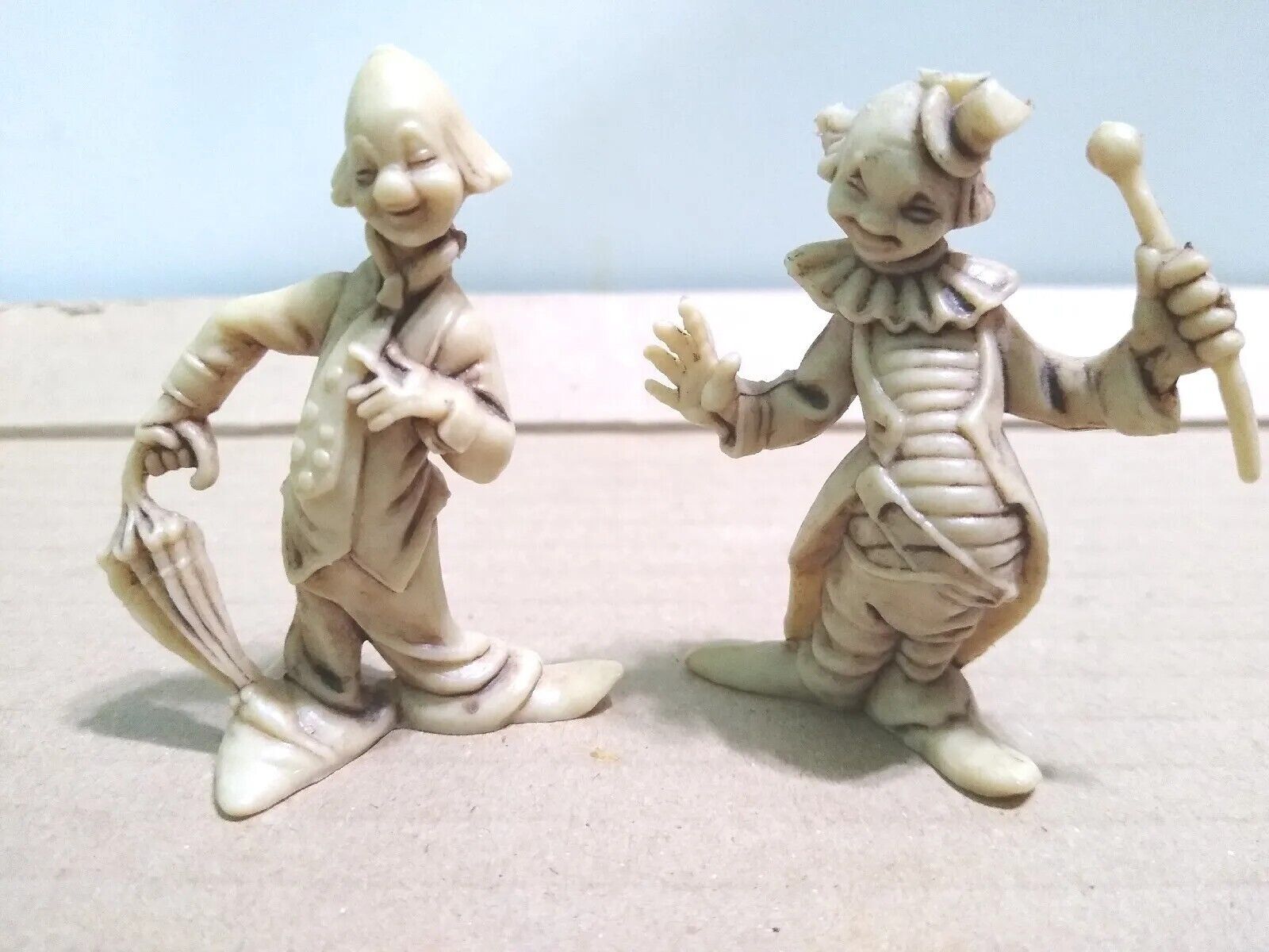 Vintage Plastic Toy Circus Clowns Lot of (2) Clown Figures Figurines