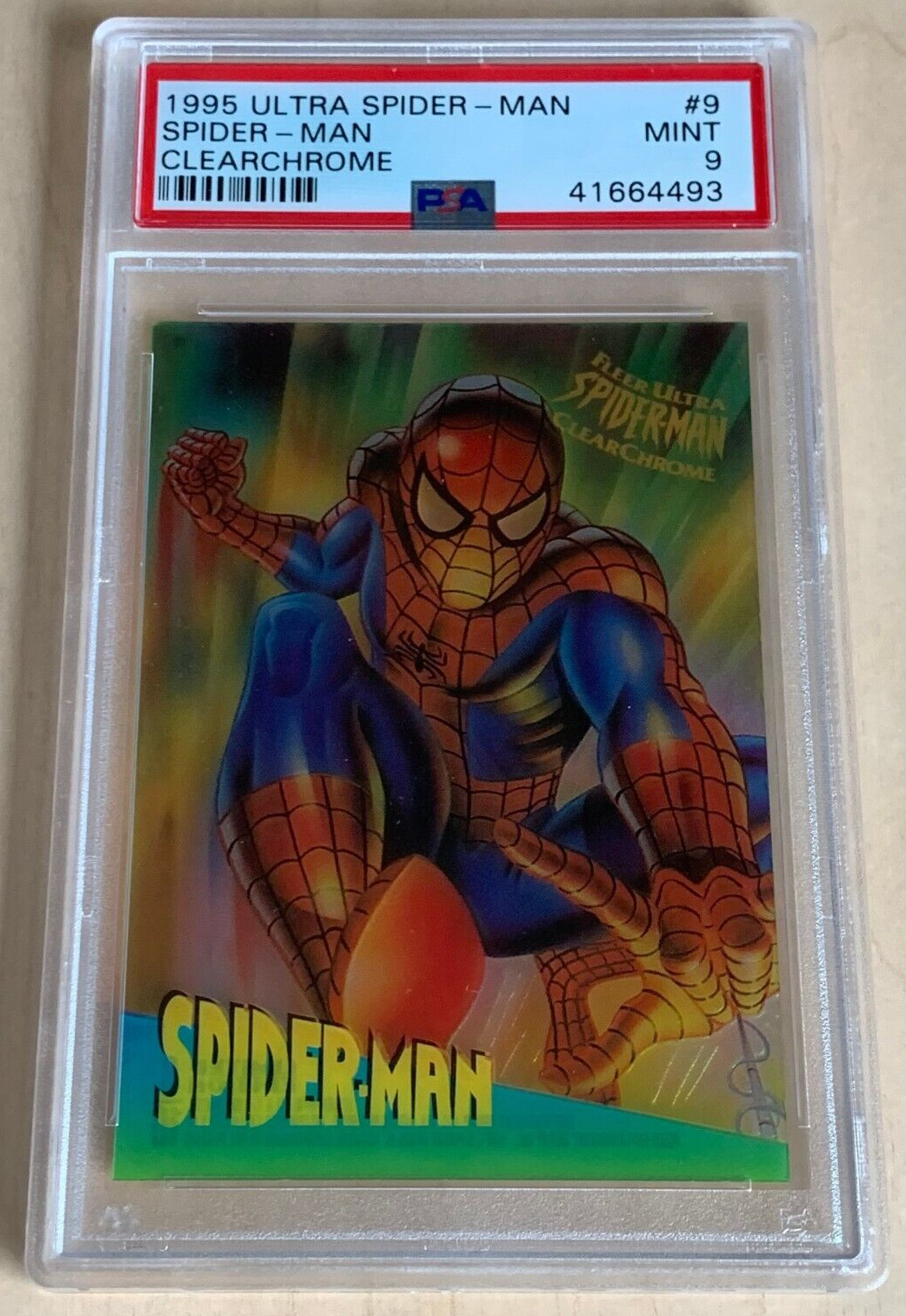 1995 Marvel Fleer Ultra Spider-Man  ClearChrome #9 💎 SPIDER-MAN 💎 PSA 9
