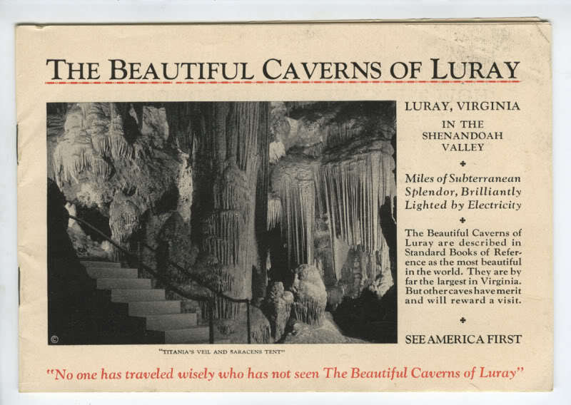 Beautiful Caverns of Luray c1935 Virginia Brochure