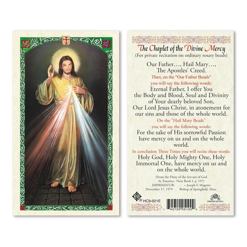 The Chaplet of the Divine Mercy Laminated Prayer card