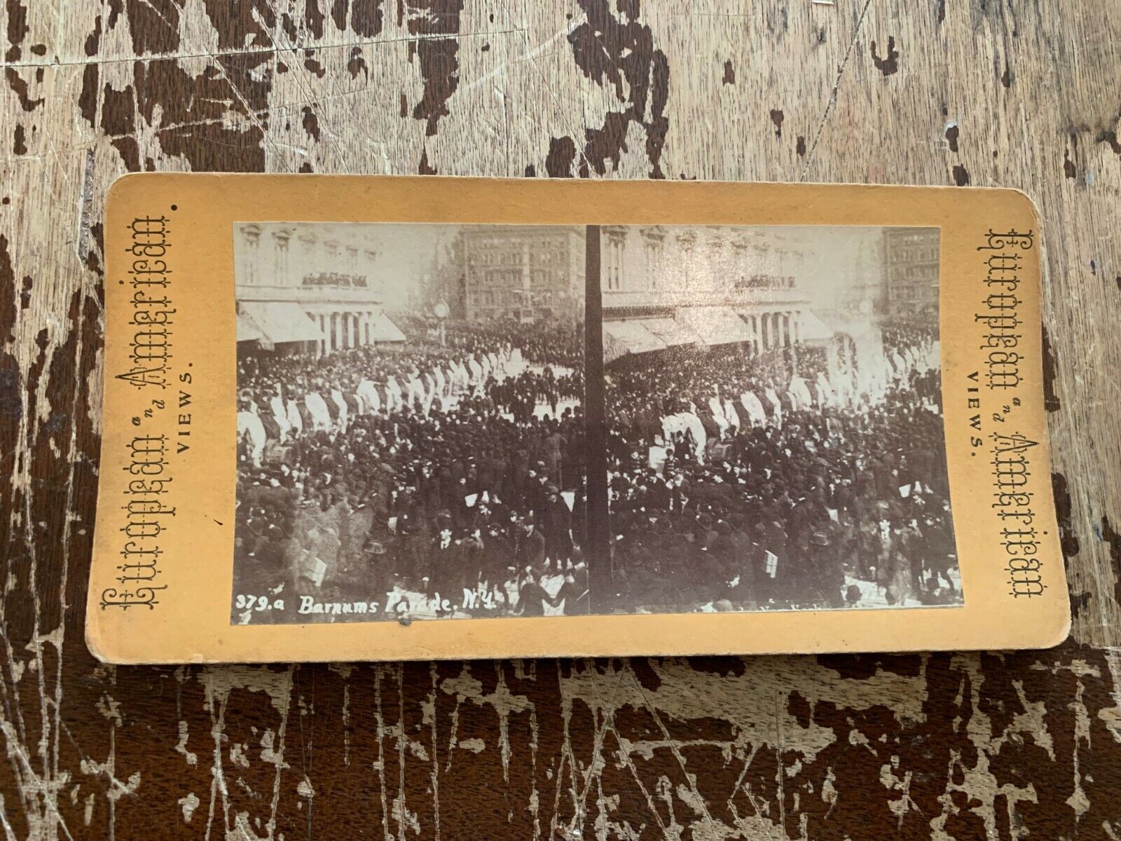 circa 1909 Barnum's Parade NY Stereoview