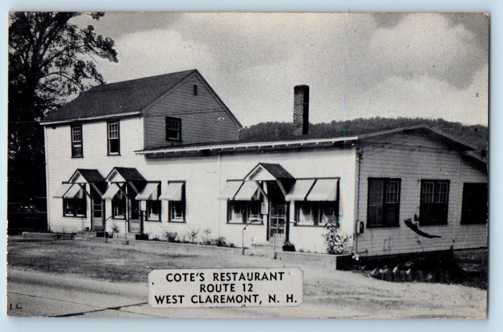 c1950\'s Cote\'s Restaurant West Claremont New Hampshire NH Vintage Postcard