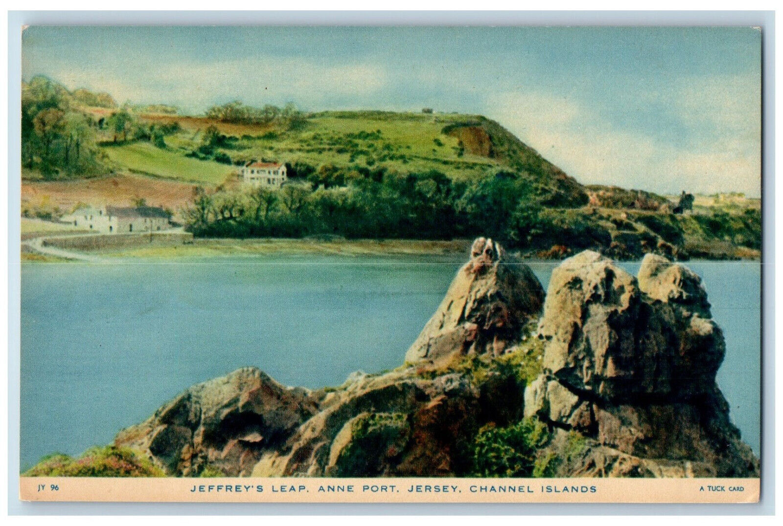 Jersey Channel Is. Postcard Jeffrey's Leap Anne Port c1960's Rapholette Tuck Art